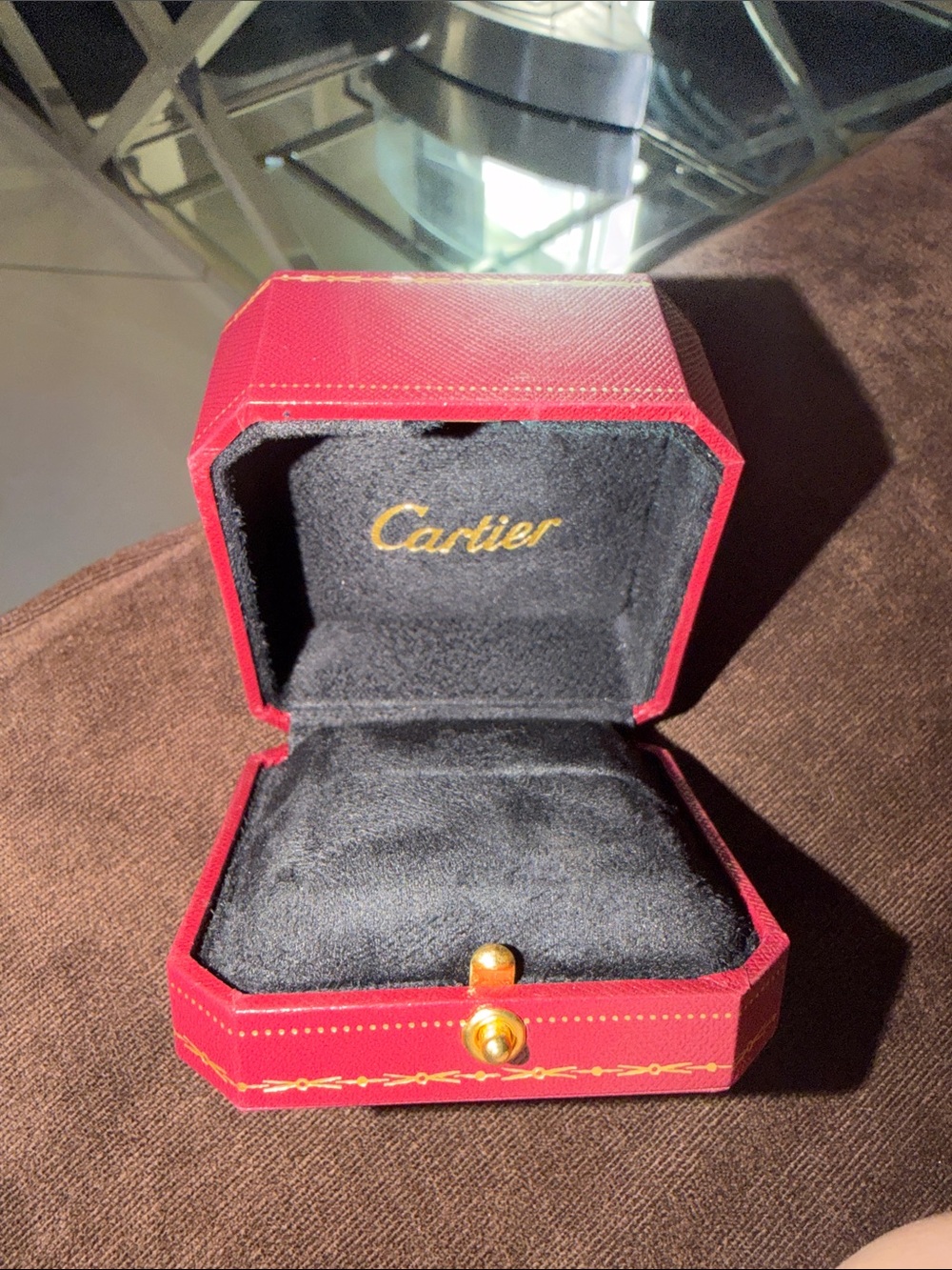 Cartier Red and Gold Ring Presentation Box